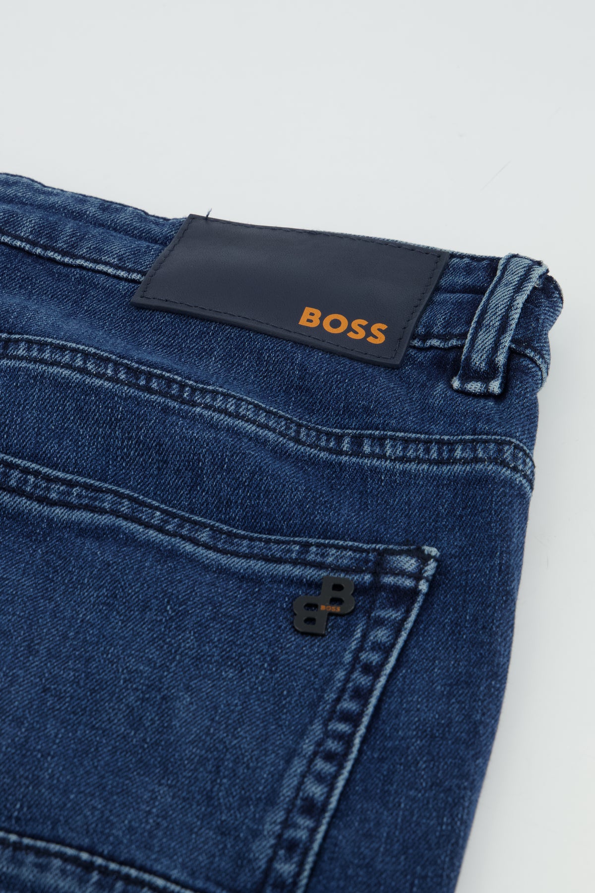 Men\'s BOSS Jeans Slim BC-C Clothing Navy Orange Delaware ODs Designer Fit –