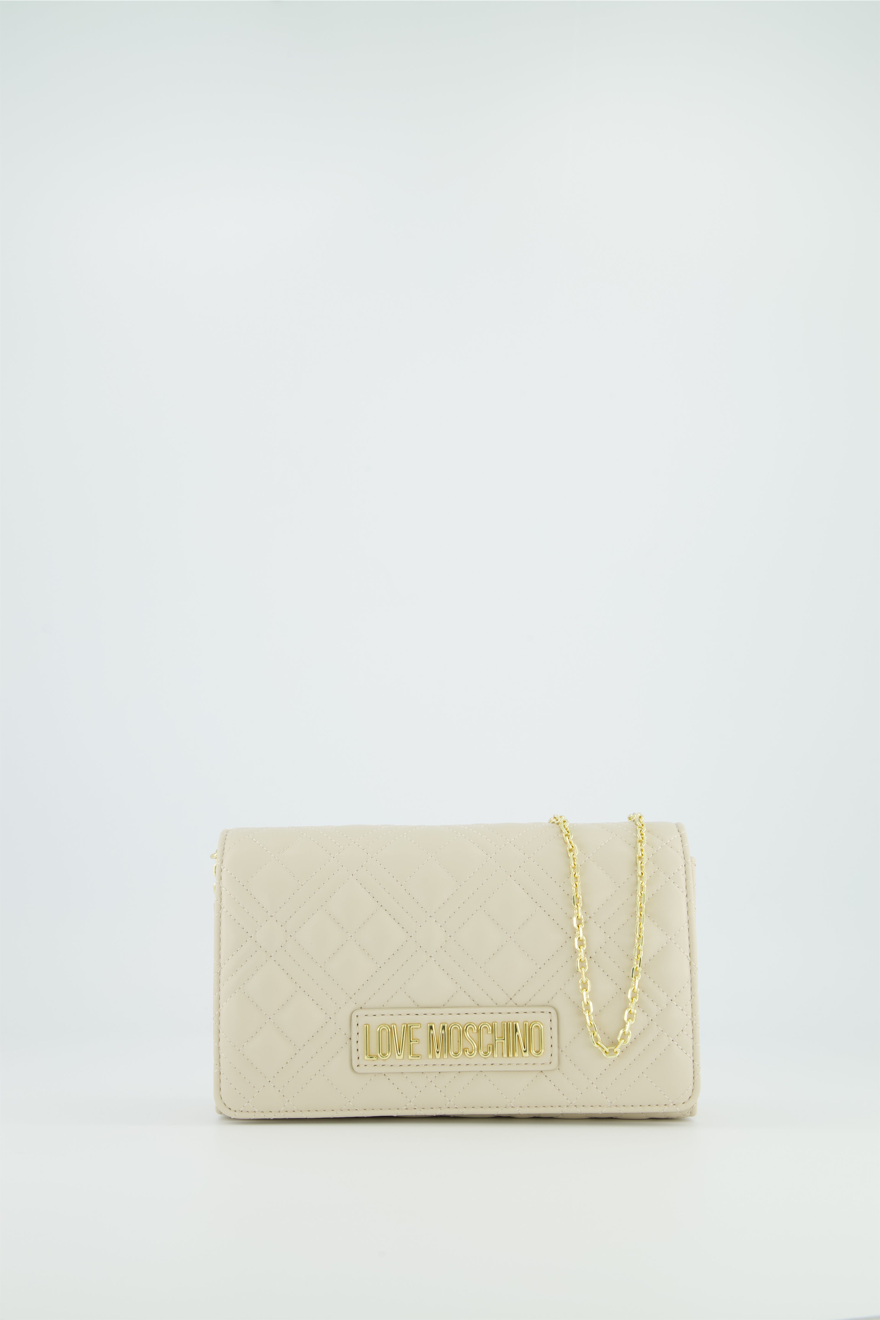 Women's Love Moschino Cream Box Clutch Bag