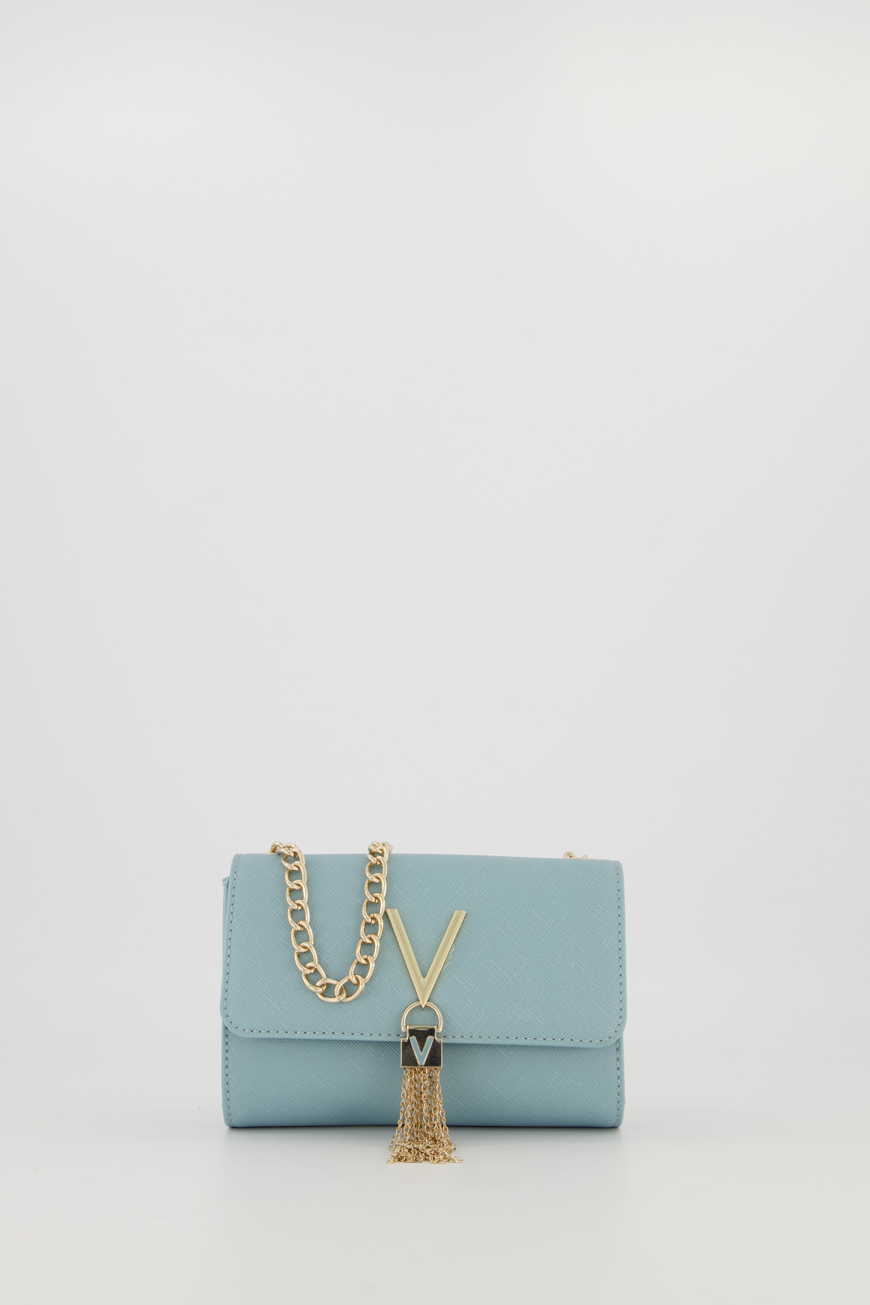 Women's Valentino Bags Polvere Light Blue Divina Small Clutch Crossbody Bag